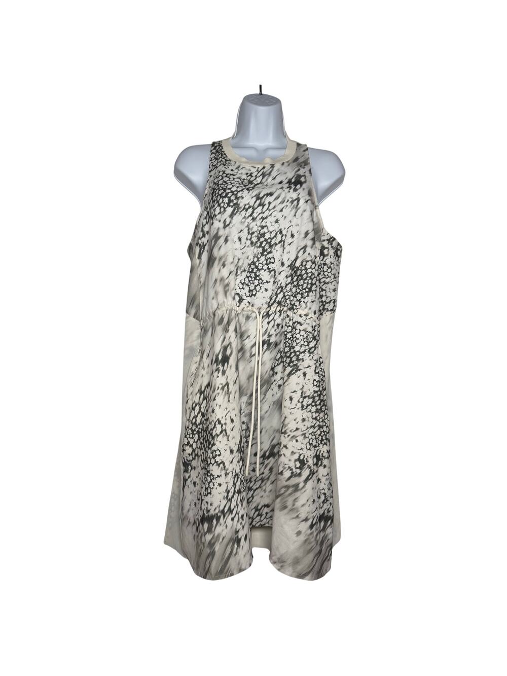 Lululemon Mesh Overlay High-Neck Dress Size 8 Gray Off White Athleisure